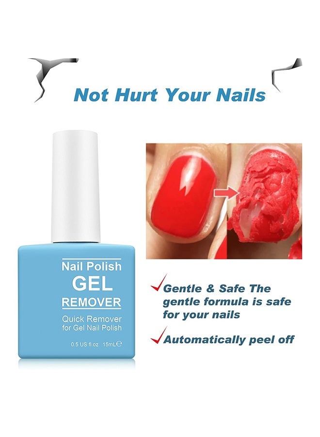 Nail Polish Gel Remover, Quick Remover for Gel Nail Polish, No Need for Foil, Quick & Easy Polish Remover In 3-5 Minutes, No Need Soaking Or Wrapping, Safe & Gentle with Cuticle Pusher & Scraper（Note: Nail File Color is Random） - Image 2